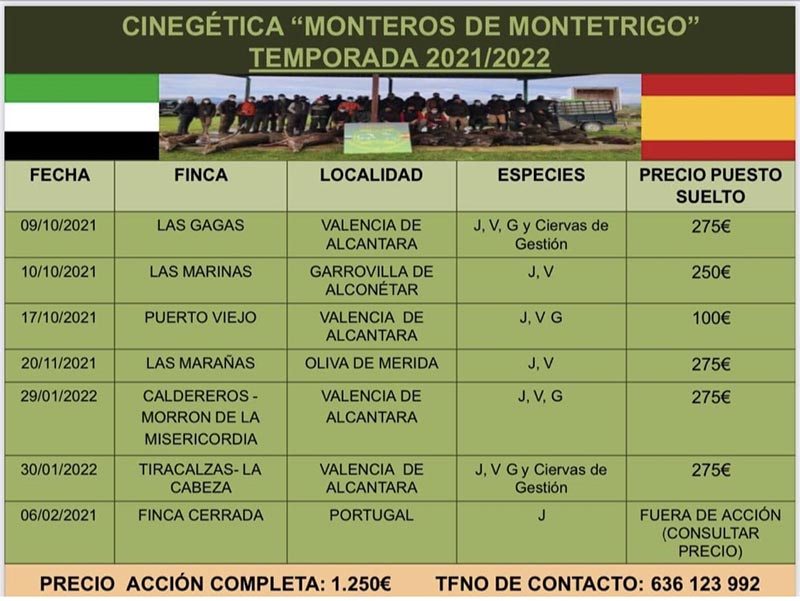 Programa Monterías Cinegética Monteros de Montetrigo